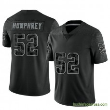 Mens Kansas City Chiefs Creed Humphrey Black Authentic Reflective Kcc216 Jersey C681